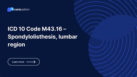 m43.16 spondylolisthesis lumbar region.